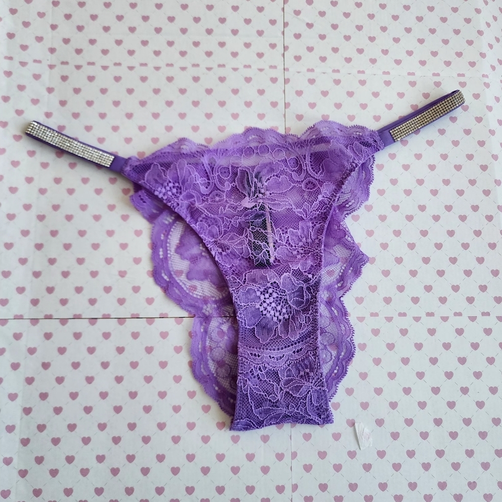 Victoria Secret VERY SEXY Bombshell Shine Strap Brazilian Panty Lilac